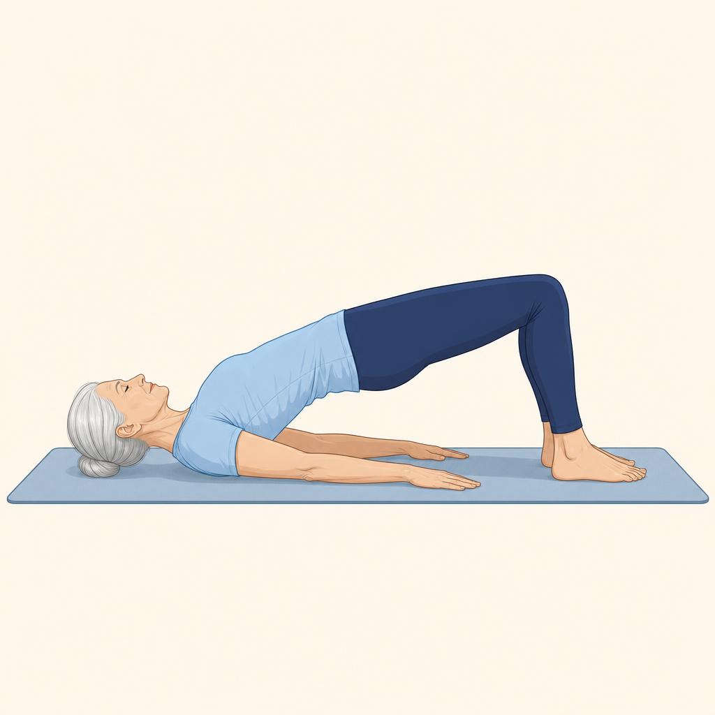 Illustration av övningen Bäckenlyft