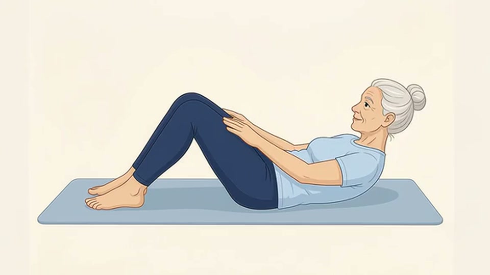 Illustration av övningen Liten crunch