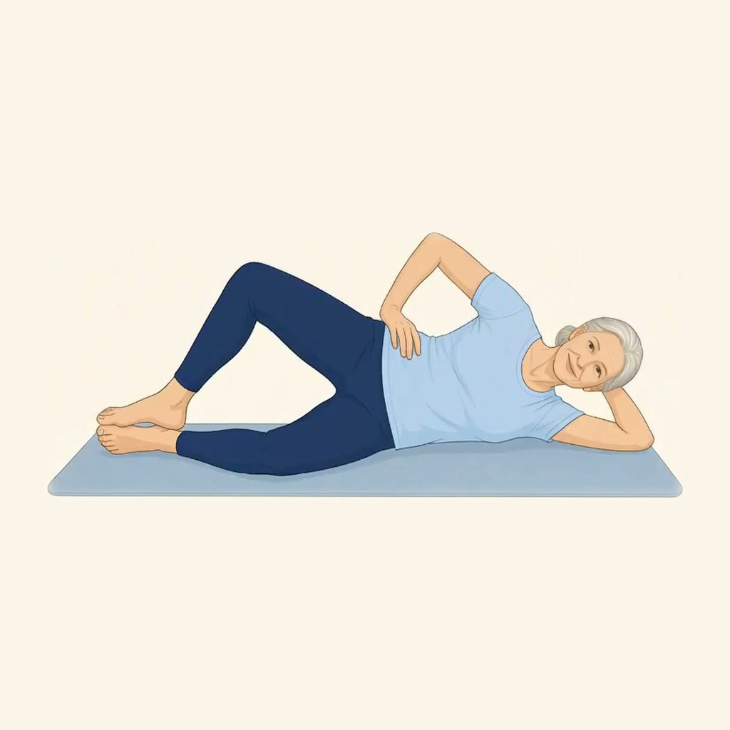 Illustration av övningen Sidliggande benlyft