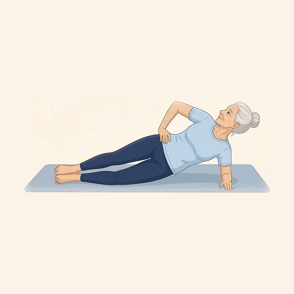 Illustration av övningen Sidoplanka