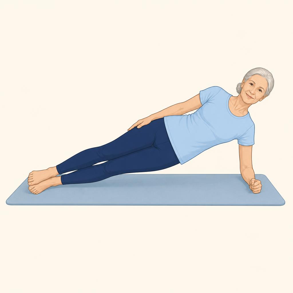 Illustration av övningen Sidoplanka