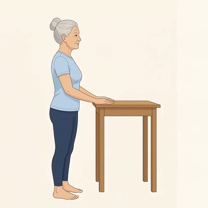 Illustration av övningen Tåhävning
