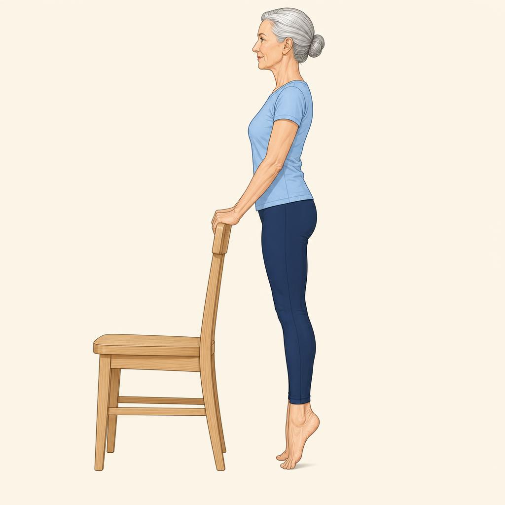 Illustration av övningen Tåhävning