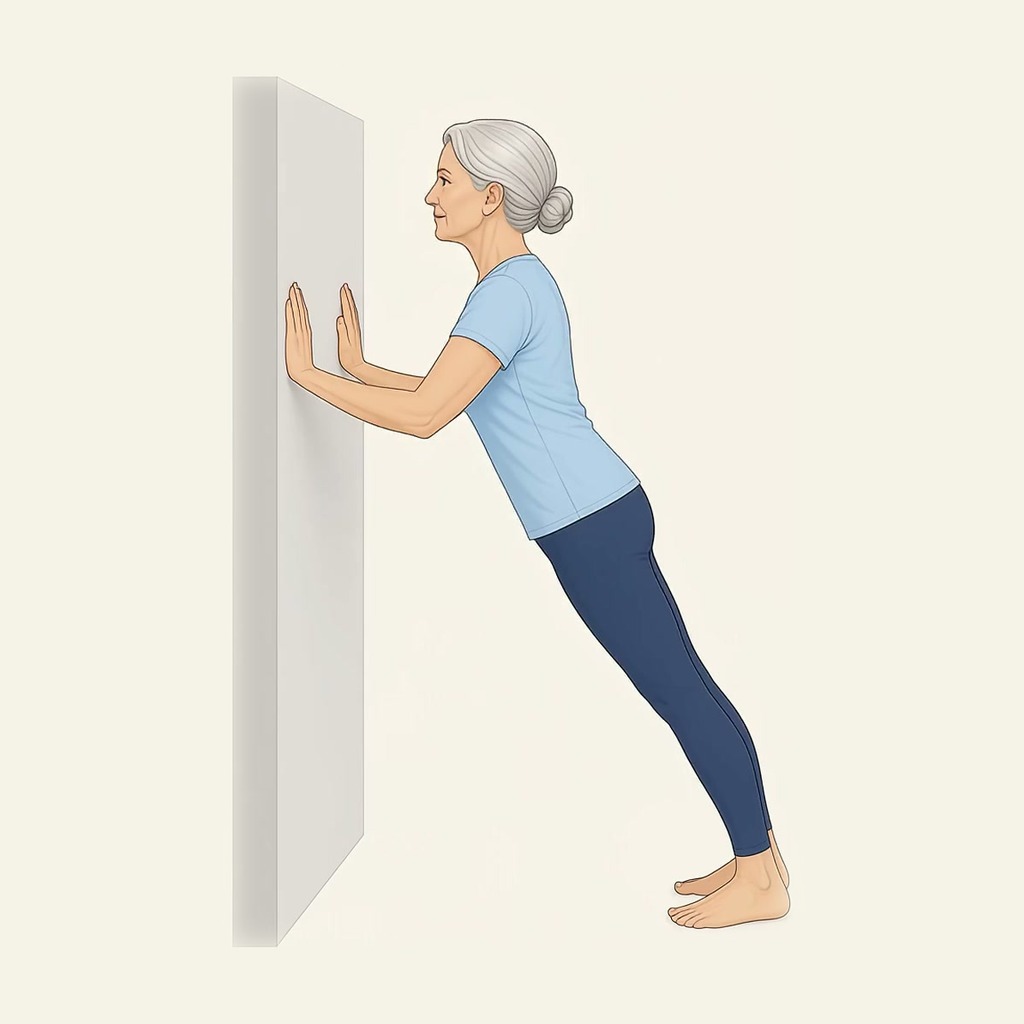 Illustration av övningen Väggarmhävning