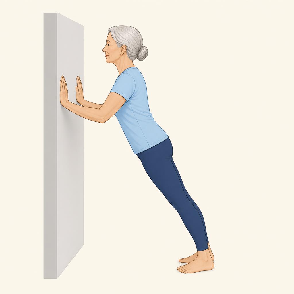 Illustration av övningen Väggarmhävning